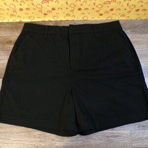 GLORIA VANDERBILT Women's NWT Chino Shorts Stretch Twill Mid Rise Black Size 14